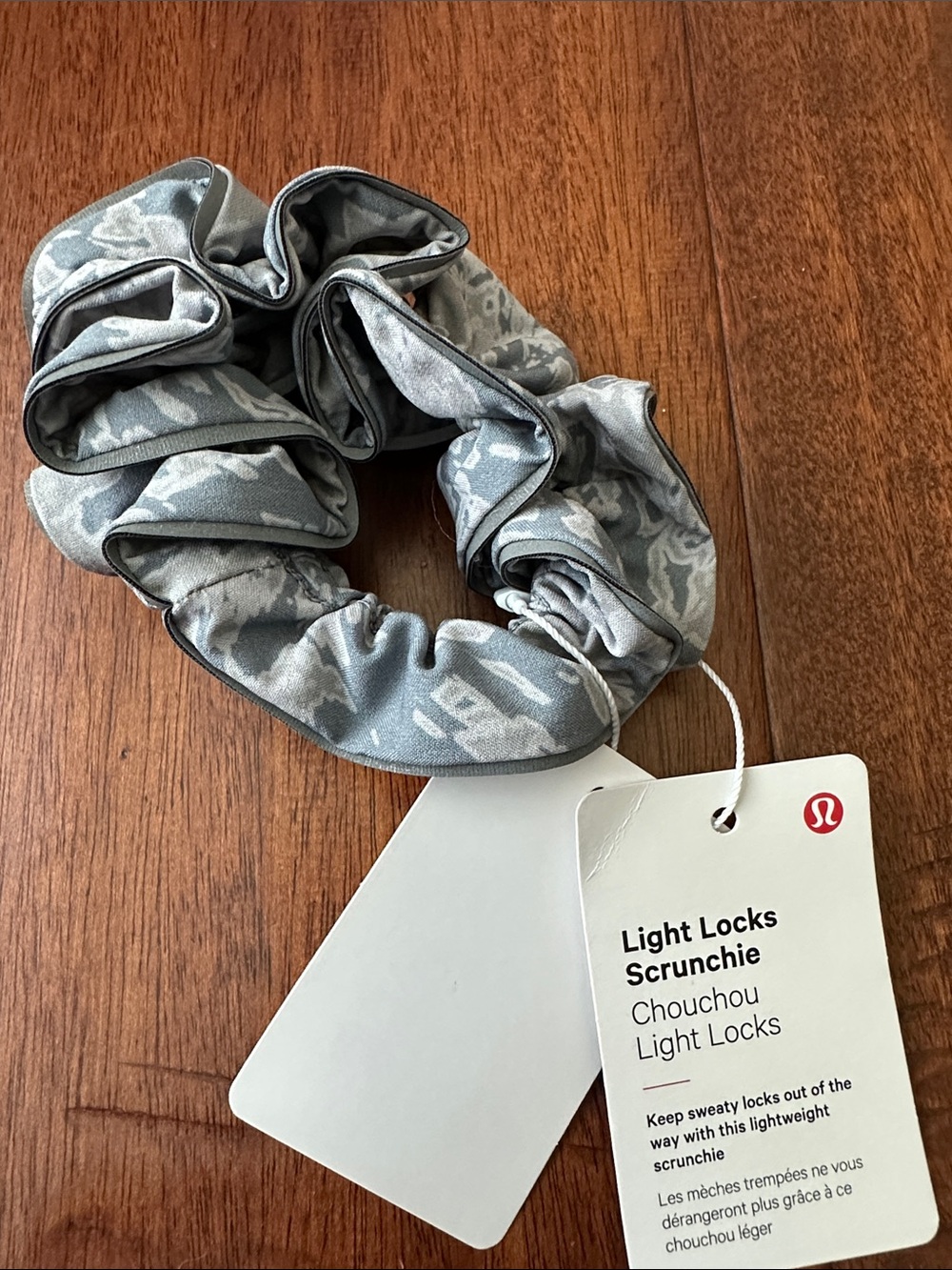 lululemon athletica Gray Printed Light Locks Scrunchie